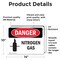 Signmission Nitrogen Gas Danger Sign, Vinyl Decal, 14in W x 10in L, 2PK OS-2PACK-DS-D-1014-L-2461 - alternate 2
